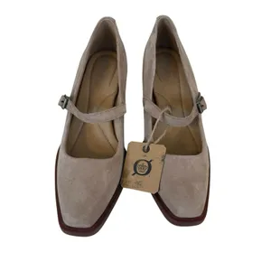 Born Adelphi Suede Snip Toe Mary Jane Pumps Beige Suede 6.5M Neutral Minimalist thumbnail 2