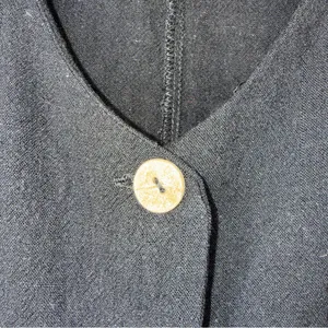 aqua‎ linen blend sleeveless Crop Button Down Vest Black Small thumbnail 3