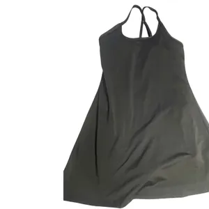 Black Athletic Exercise Dress with Built-in Romper Liner and Pockets Sleeveless‎ thumbnail 4
