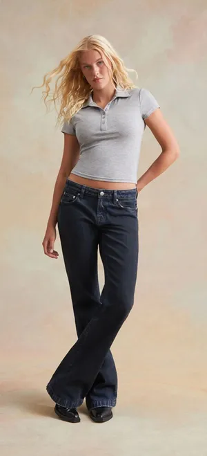 RARE DNM EDIT Dark Blue Low Rise Bootcut‎ Jeans size 27 NWT thumbnail 1