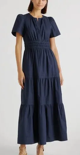 Quince 100% Organic Cotton Tiered Maxi Dress Size L thumbnail 1