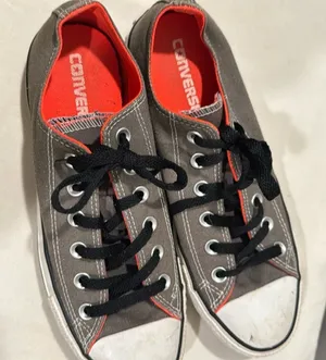 Converse Unisex Low-Top All-Star Sneakers – Gray/Black with Orange – Size 6M/8W thumbnail 1
