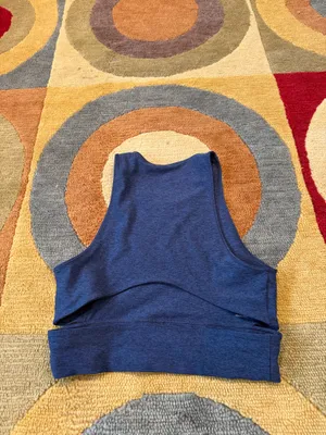 Outdoor Voices Blue Slashback Crop Top High Neck Cutout Tank Top Size Medium thumbnail 3