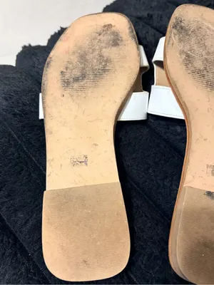 Steve Madden White Leather Slide Mules thumbnail 5