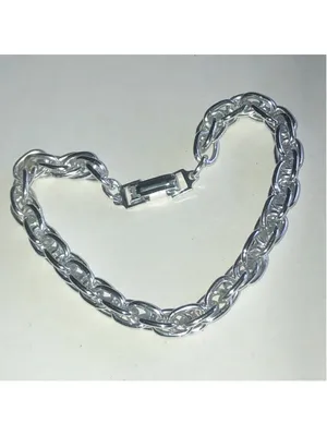 Germany Vintage Silver Tone Rope Chain Bracelet - Shiny Link Design thumbnail 2