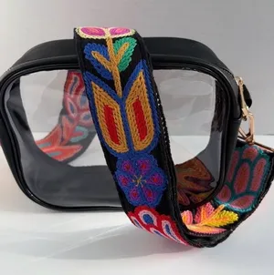 Clear Stadium Bag Crossbody | Western Embroidered Floral Strap thumbnail 1