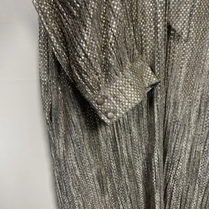 Anthropologie X Sabina Musayev Dress‎ Size M Eugine Gold Gray Accordian Tie Date thumbnail 2
