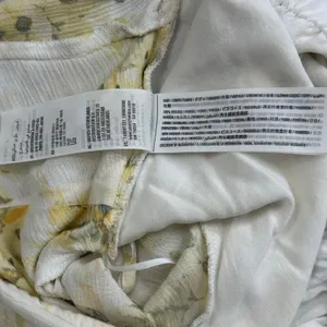 Abercrombie & Fitch White Yellow Floral Front Knot Flutter Sleeve Crop Top XL thumbnail 5