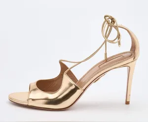 Aquazzura Metallic Gold Strappy High Heel 39 thumbnail 1