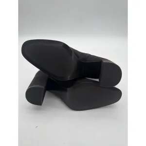 Mango Minimalist Black Vegan Suede Classic Elegance Ankle Block Heel Boots 7.5 thumbnail 6