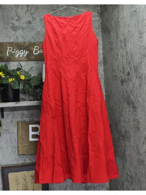 Aqua Womens Paneled Midi A-Line Dress IDL9634 Red M thumbnail 2