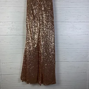 Christina Wu Celebration rose gold strapless sequin dress size 8 thumbnail 8