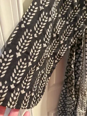 World Market Black and Beige Boho Print Kaftan Midi Dress thumbnail 3