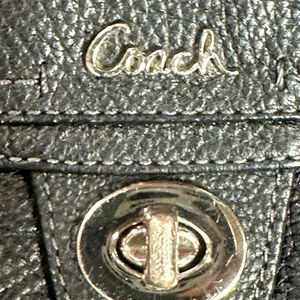 Coach Black Pebbled Leather Crossbody Turnlock Pocket Shoulder Bag Small thumbnail 7