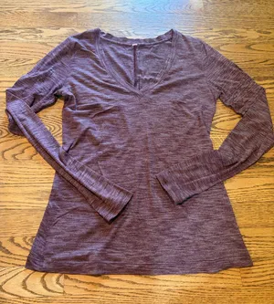 Lululemon Longsleeve Top Space Dye Purple thumbnail 1