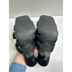Abound Sandals Womens Size 6.5 Black‎ Square Toe Woven Stiletto Heels thumbnail 7