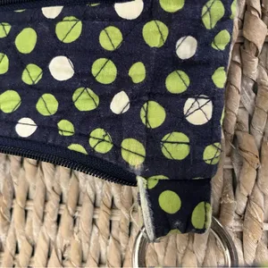Vera Bradley crossbody‎ Purse shoulder bag, Lucky Dots, navy, green, white polka thumbnail 5