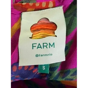 Farm Rio Sweet Forest Tiered Maxi Dress in Vibrant Pink Tropical Print Small thumbnail 4