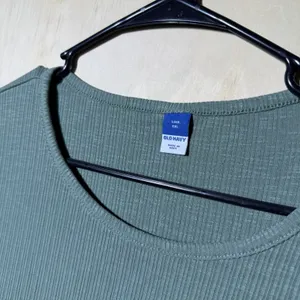 Old Navy Luxe Womens XXL Green Ribbed Short Sleeve Scoop Neck Tunic Top 2X thumbnail 3