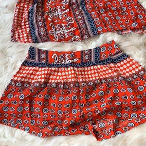 Boho Halter Neck Two Piece Top and Shorts Vintage Print Size Small thumbnail 3