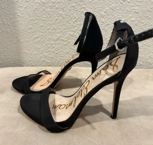 Sam Edelman Black‎ Ankle Strap Heels Size 6.5 thumbnail 1