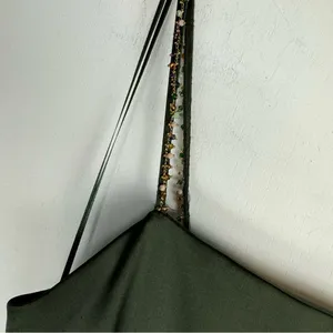 NWT Zara Green Satin Effect Midi Wrap Dress Sz Large Beaded Straps thumbnail 7