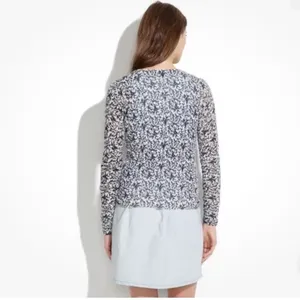 Madewell Women’s Blue Bud Floral Linen‎ Cotton Cardigan Sweater XS thumbnail 5