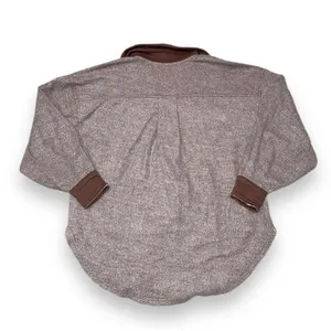 Free People‎ Shacket Oversized Button Down Utility Jacket Textured Cotton Blend thumbnail 9
