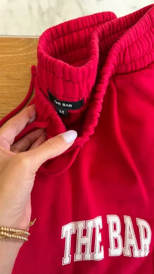 The Bar varsity red sweatpants joggers  thumbnail 2