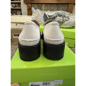 Sam Edelman Womens Tully White Shiny Box Size 8.5‎ Lug Sole Equestrian thumbnail 7