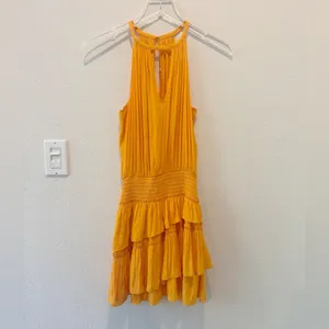 RAMY BROOK Alexandra‎ Dress in Lemon Zest Ruffle Tiered Mini thumbnail 2