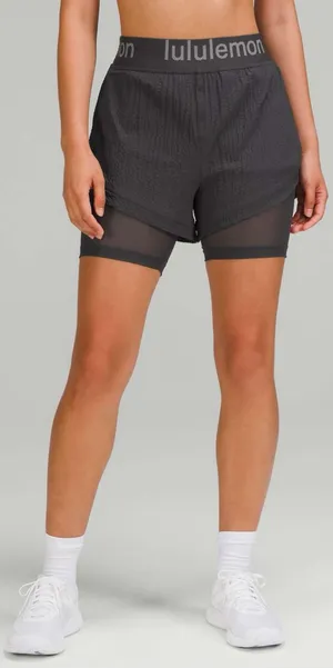 Lululemon Women’s Logo Waistband High-Rise Training Short 3” in Graphite Grey 8 thumbnail 1