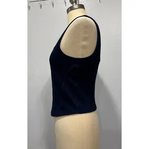 EXPRESS Body Contour Cropped Tank Top High Compression Corset Shirt Size M Blue thumbnail 4
