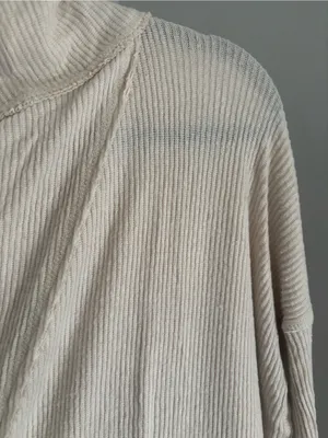 We The Free Juicy Long Sleeve Waffle Knit Top Split-Back Cowl Neck Sweater Sz XS thumbnail 6