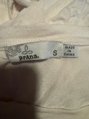 prAna Short Sleeve Tee Cream White Relaxed Fit Casual Basic Top thumbnail 5