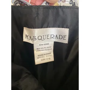 Vintage Masquerade‎ Maxi Prom Dress Black Sequin Tiered Formal Quinceanera Glam thumbnail 7