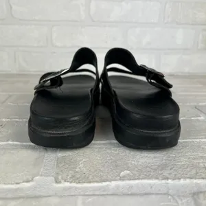 SOREL Roaming Buckle Sandals Womens 7.5 Black Platform Double Strap Slip On thumbnail 4