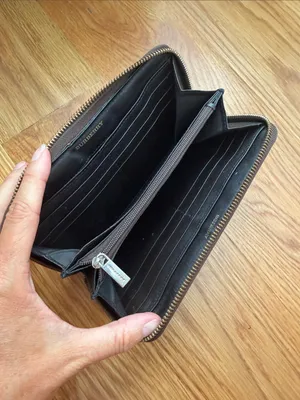 Burberry Classic Check Zip-Around Wallet in Beige and Black thumbnail 4