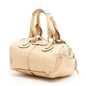 CHLOE PADDINGTON Leather Handbag Beige Cream Crossbody Strap Lock & Key thumbnail 5