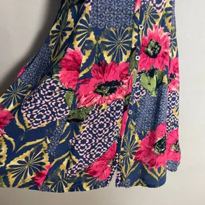 Abercrombie &‎ Fitch Dress Mini Lace-Up Back Floral Graphic Pattern Button-Up XS thumbnail 4