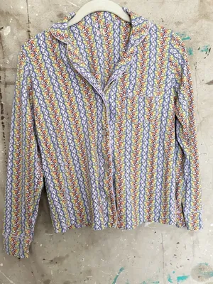 Roller Rabbit Disco Rainbow Elephant Long Sleeve Pajama Top thumbnail 1