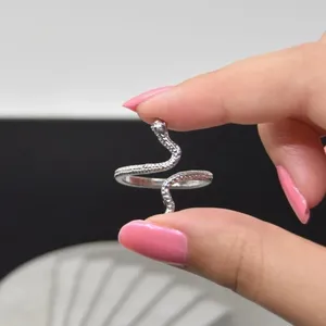 Minimalist Snake Wrap Ring Silver thumbnail 2