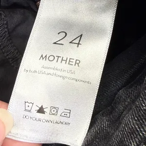 MOTHER High Waisted Looker Ankle Fray Night Hawk Skinny Jeans Gray‎ 23 READ thumbnail 4