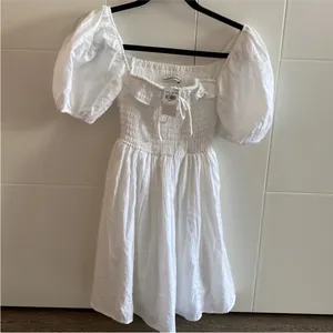 Abercrombie & Fitch Summer Cottagecore Bow Mini Little White Dress thumbnail 3