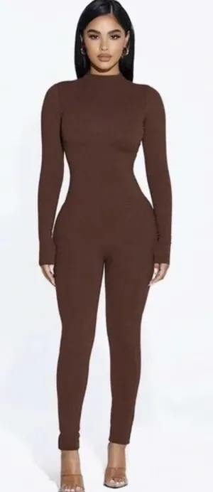 Naked Wardrobe Jumpsuit Brown thumbnail 1
