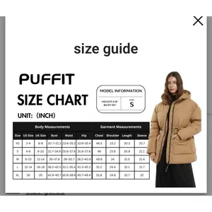 Puffit‎ Women's Small Hooded Mid Length Puffer Jacket Splashproof Modern Taupe thumbnail 10