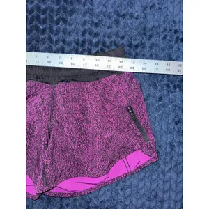 Lululemon Women's Run‎ Times Shorts Speckled Foil Magenta Purple Black Size 6 thumbnail 7