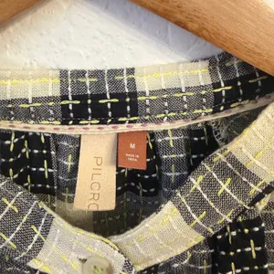 Anthropologie Pilcro Puff Sleeve Button Top M Gingham Plaid Wool Blend Cottage thumbnail 8