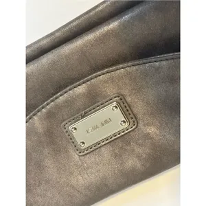 Nine West Silver Gray Fold-Over Crossbody Bag with Silver Chain Strap thumbnail 3