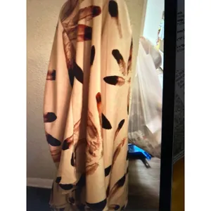 Audrey 3+1 Brown/Tan One Shoulder Feather Top Dress Kaftan Tunic Coverup Boho thumbnail 5